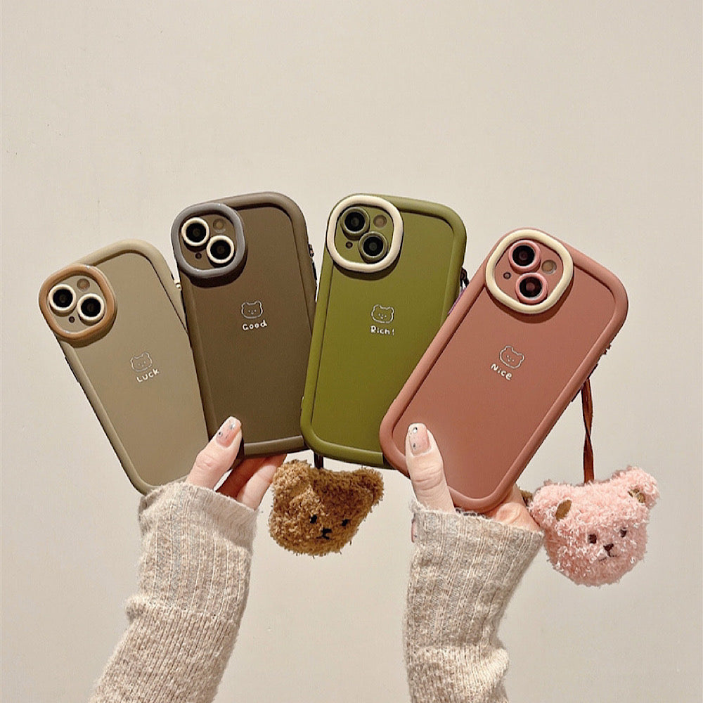 iPhoneケース かわいい くま 単色 スマホケース