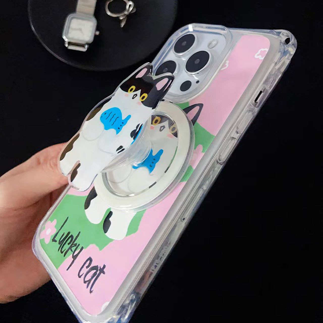iPhoneケース かわいい 猫 頑丈 マグセーフ対応 ショルダー ストラップ スマホケース