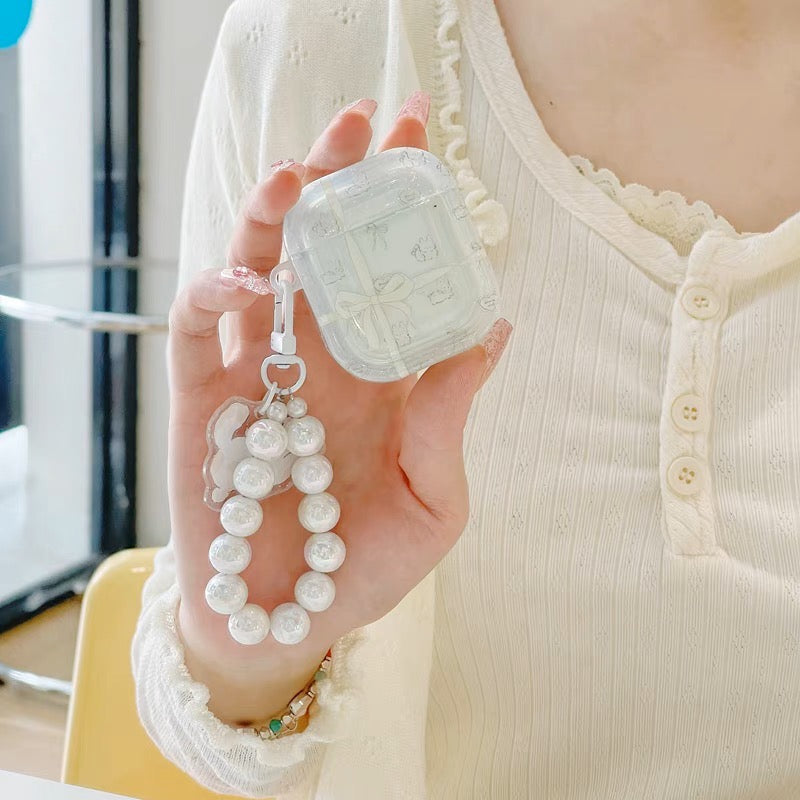 AirPodsケース かわいい リボン ストラップ付き AirPods Proケース