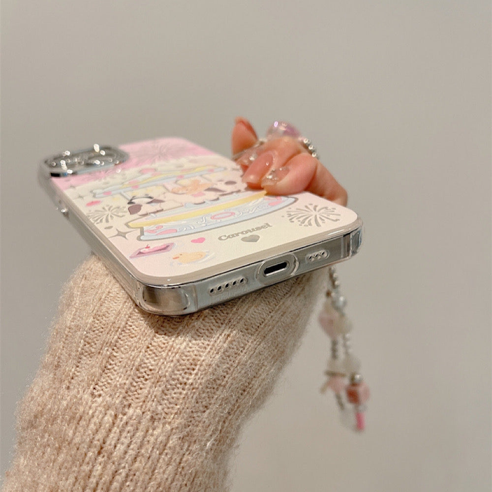 iPhoneケース カラフル 遊園地 かわいい アニマル スマホケース