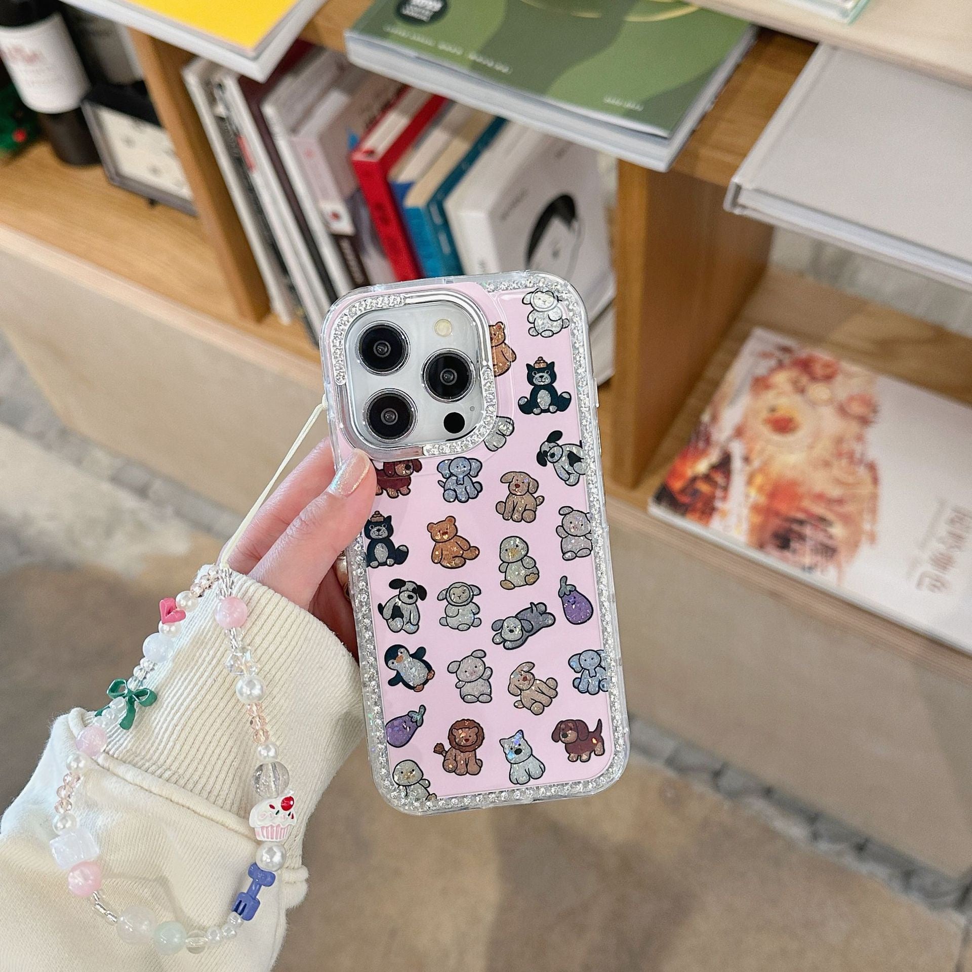 iPhoneケース かわいい カラフル アニマル ピンク スマホケース