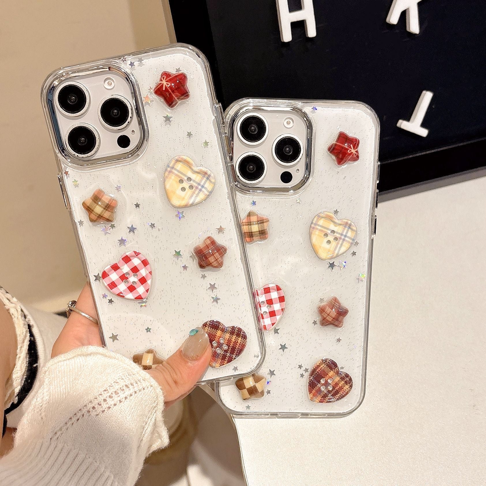 iPhoneケース おしゃれ 立体 ボタン キラキラ スマホケース