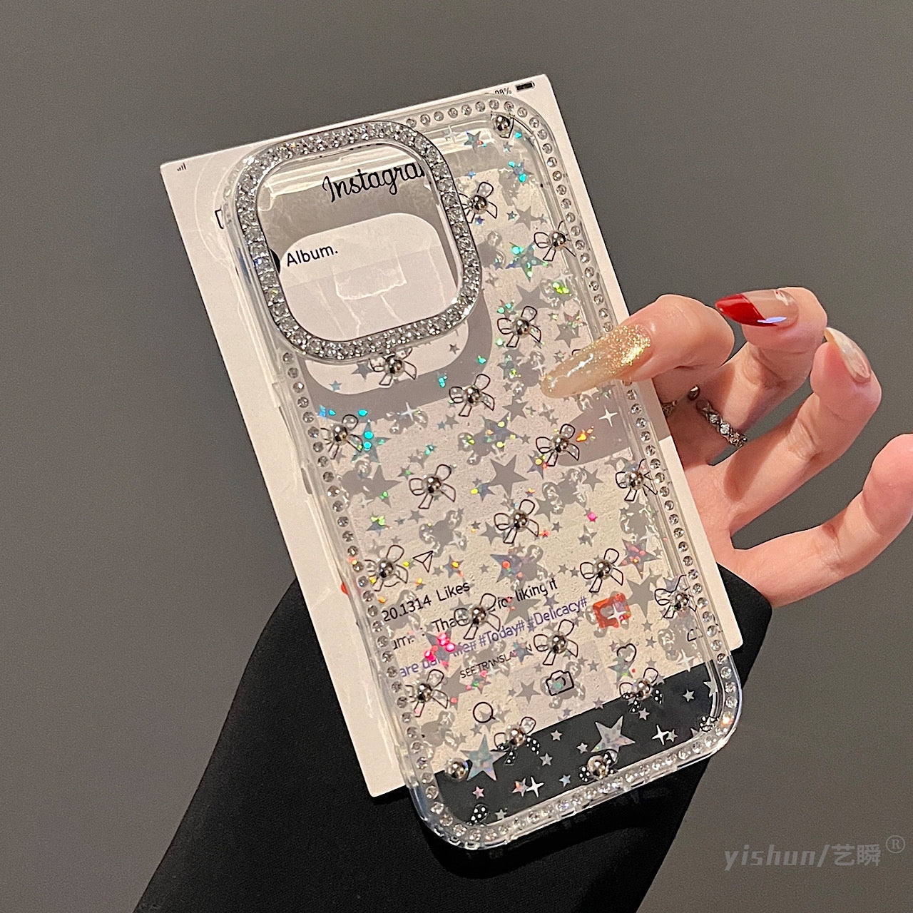 iPhoneケース 立体 フラワー 透明 クリア スマホケース