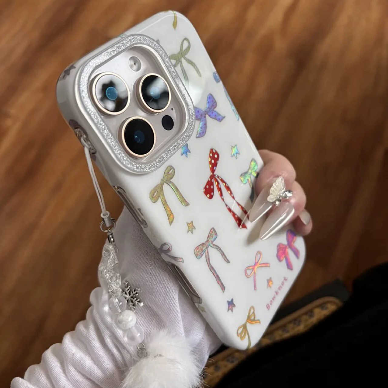 iPhoneケース パステル カラフル リボン 星のきらめき スマホケース
