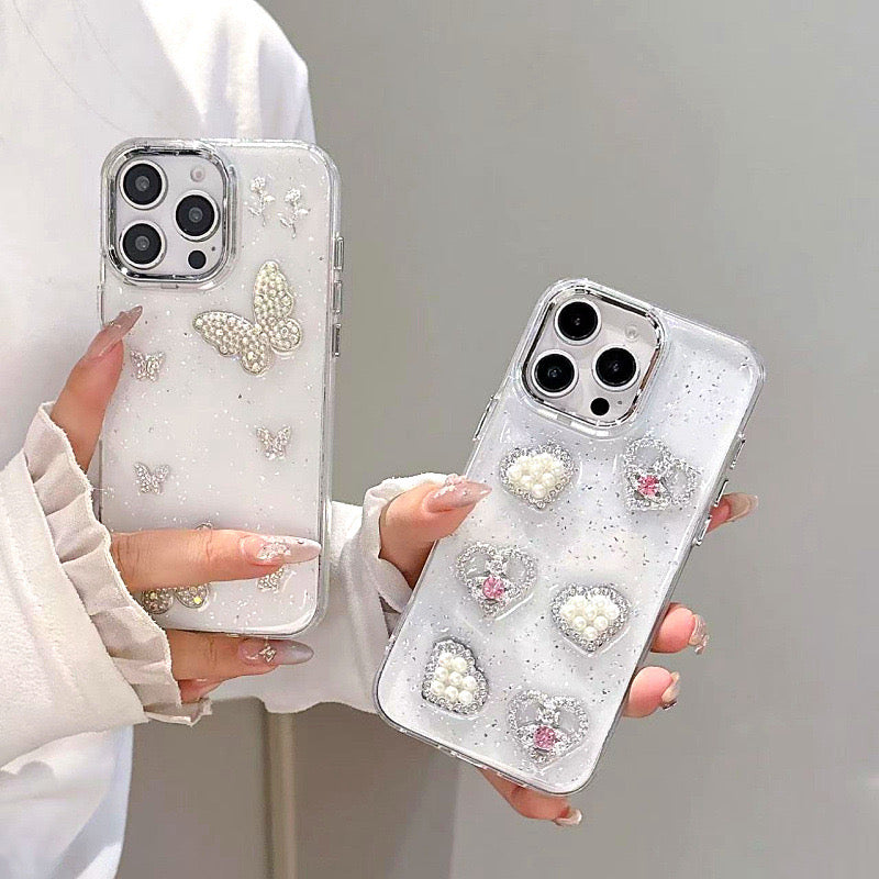 iPhoneケース おしゃれ ハート 蝶々 レディース スマホケース
