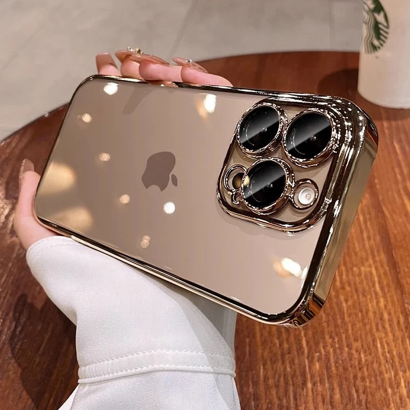 iPhoneケース　チタニウム 黄ばまないカメラ保護 軽量　透明　クリア　スマホケース