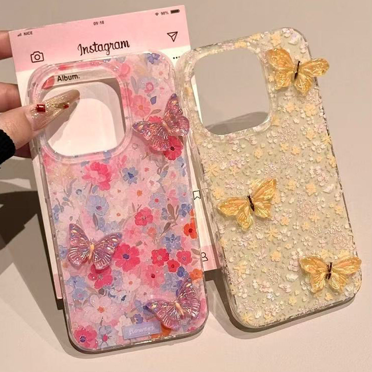 iPhoneケース おしゃれ 立体 蝶々 スマホケース