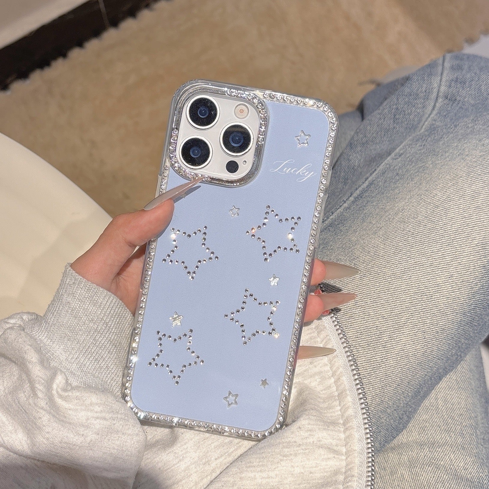 iPhoneケース おしゃれ キラキラ スター ラインストーン スマホケース
