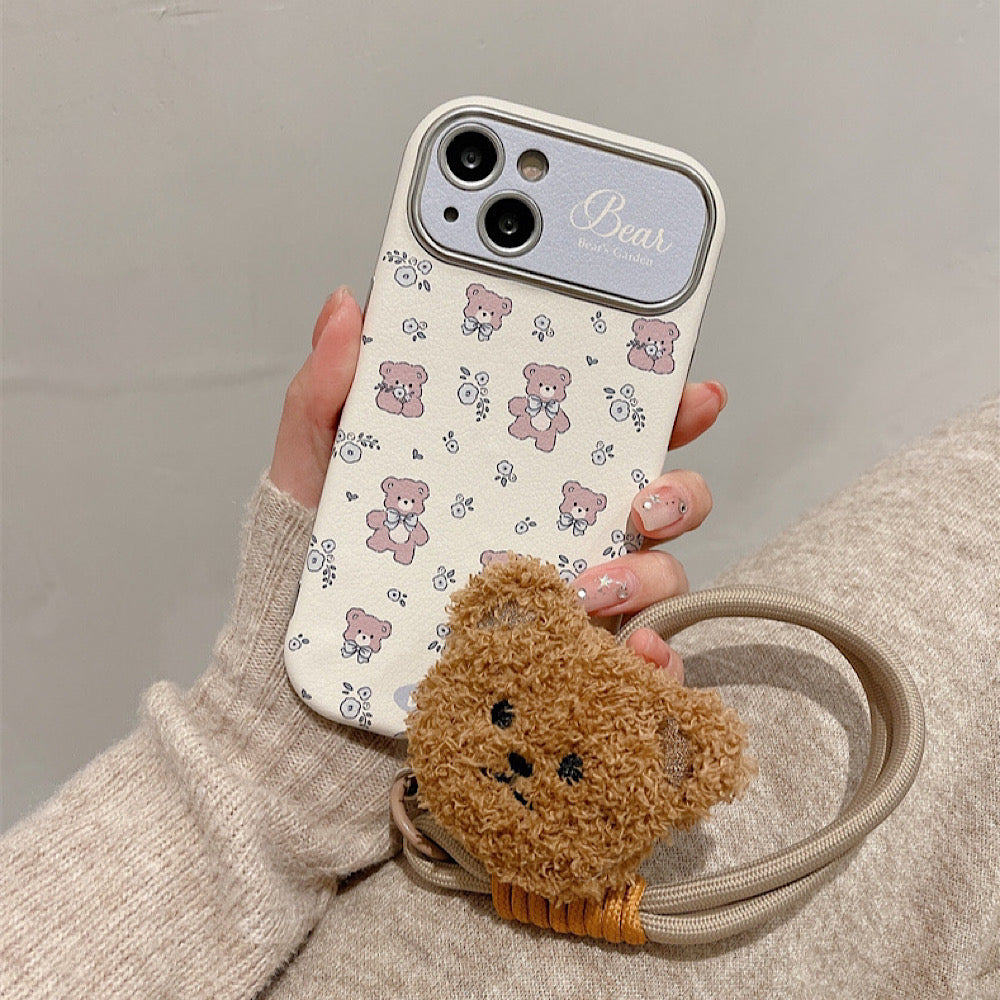 iPhoneケース カメラ保護付き かわいい くま スマホケース