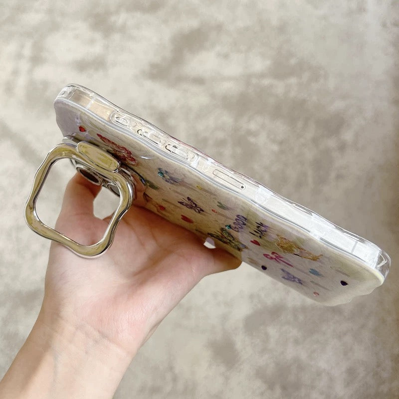 iPhoneケース おしゃれ カラフル 蝶々 カメラ保護付き スマホケース