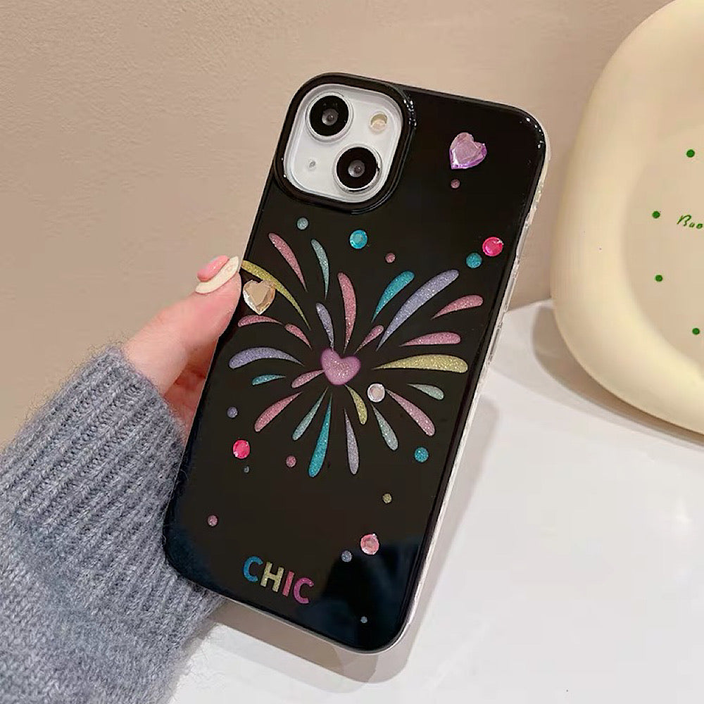 iPhoneケース カラフル 花火 おしゃれ スマホケース