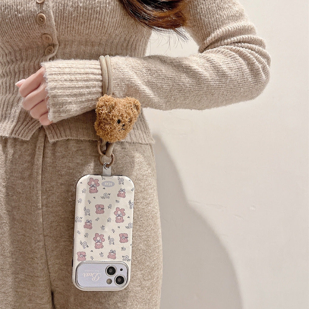 iPhoneケース カメラ保護付き かわいい くま スマホケース
