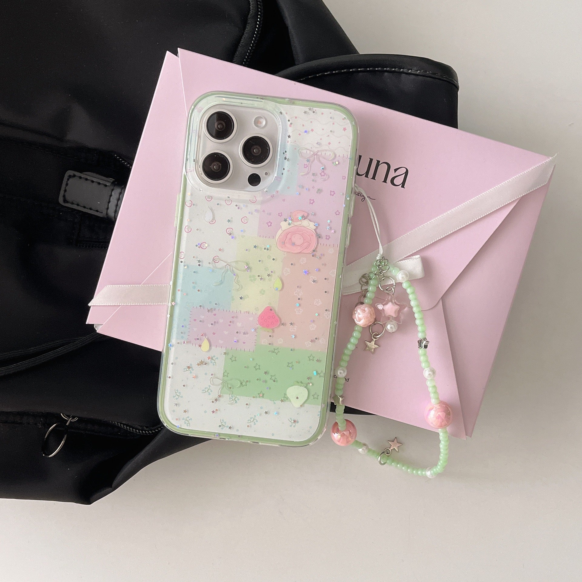 iPhoneケース かわいい カラフル リボン スマホケース