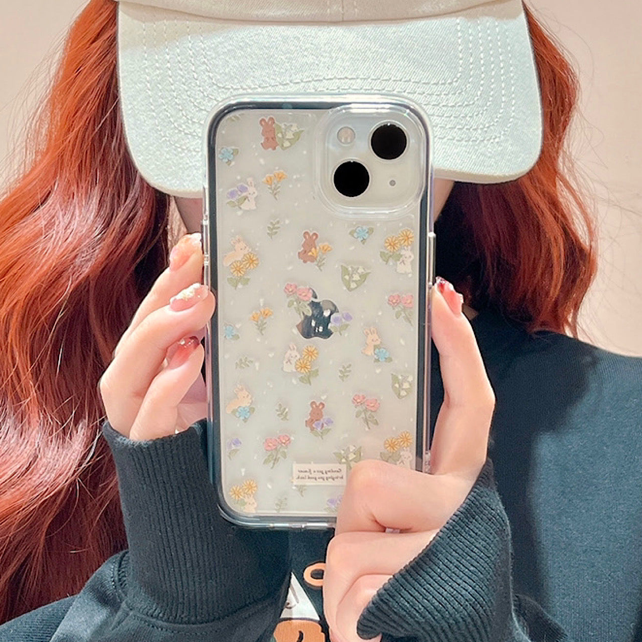 iPhoneケース かわいい うさぎ フラワー スマホケース
