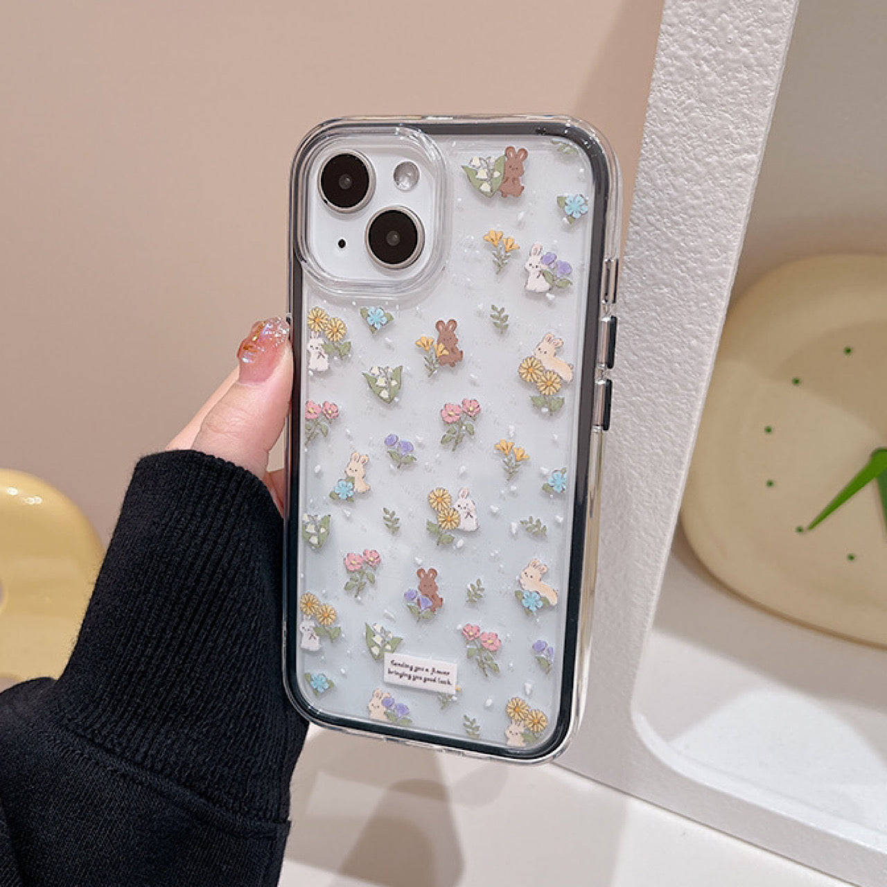 iPhoneケース かわいい うさぎ フラワー スマホケース