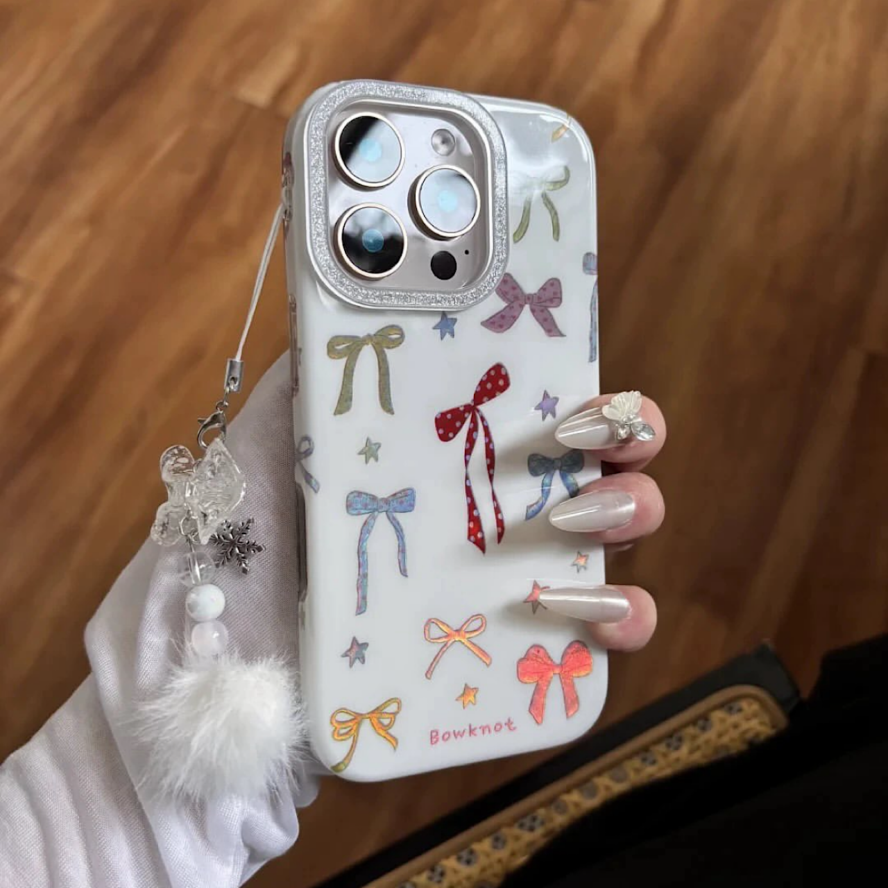 iPhoneケース パステル カラフル リボン 星のきらめき スマホケース