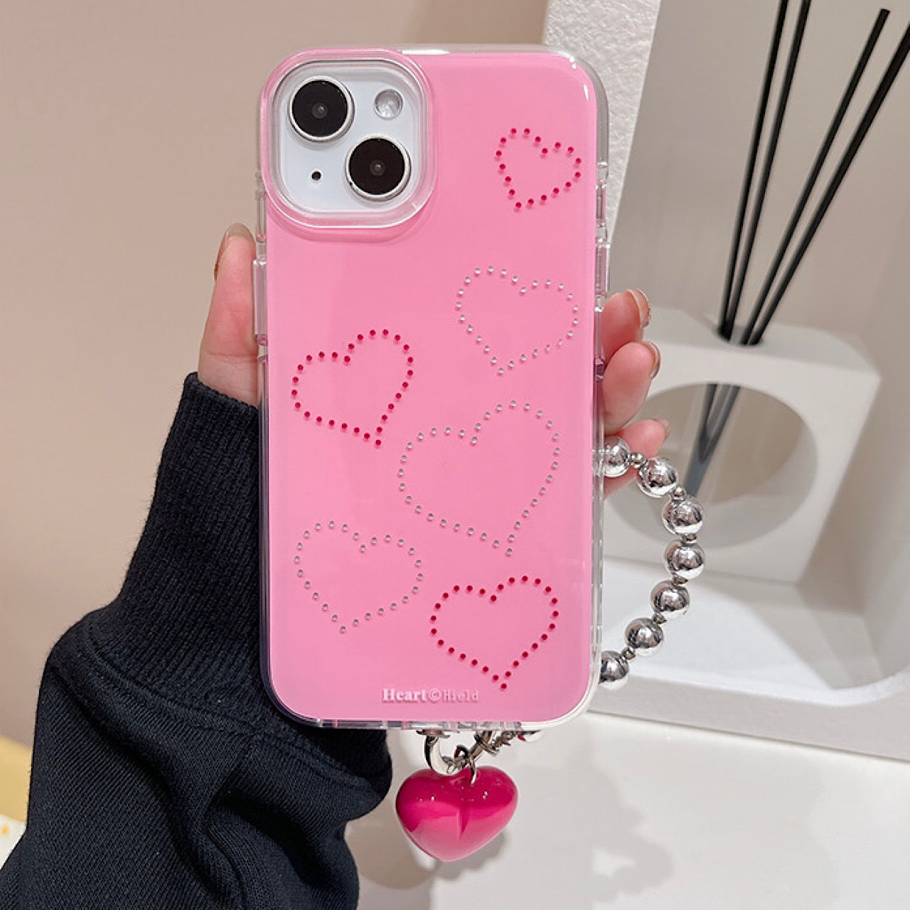 iPhoneケース おしゃれ ハート ピンク スマホケース