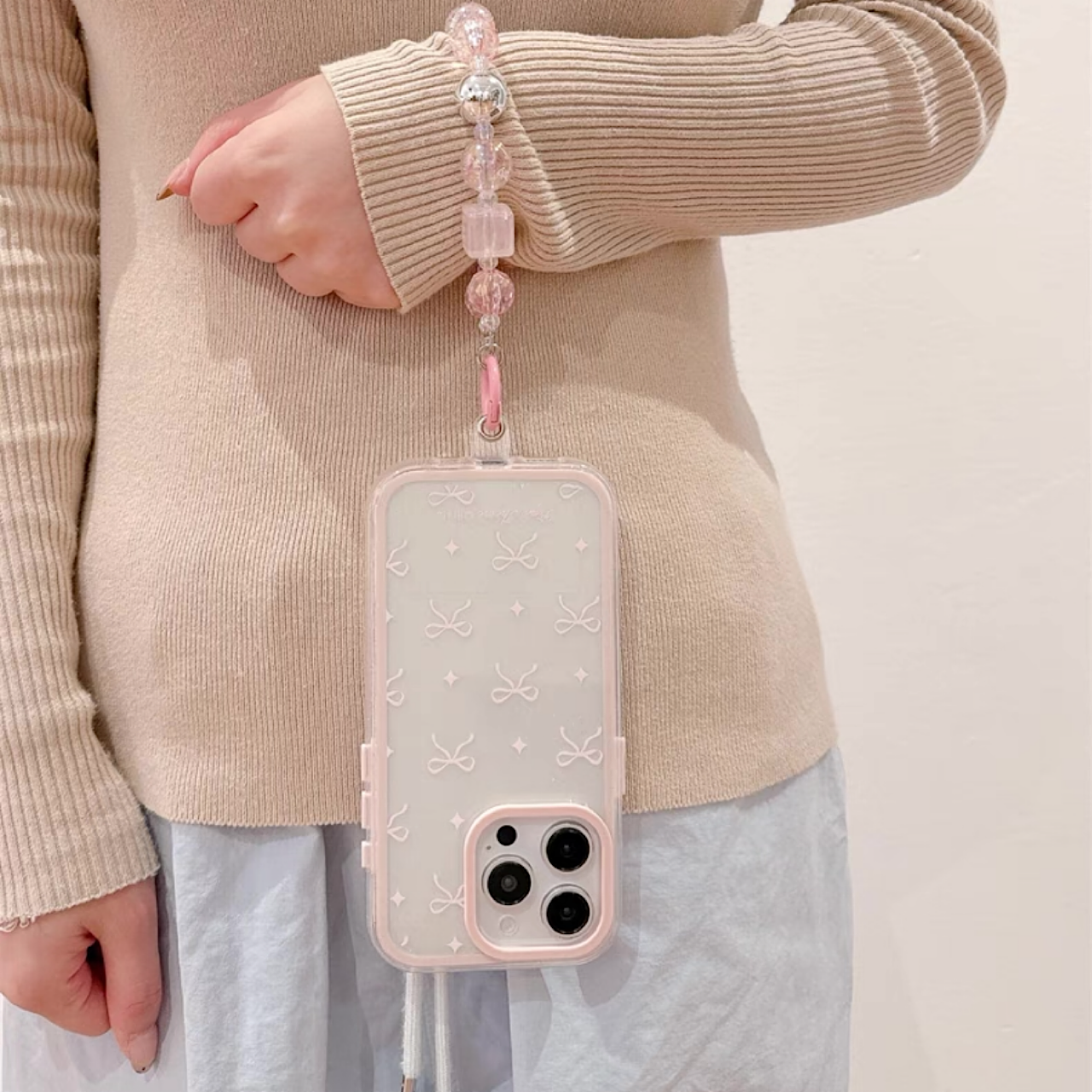 iPhoneケース かわいい ピンク リボン キラキラ スマホケース
