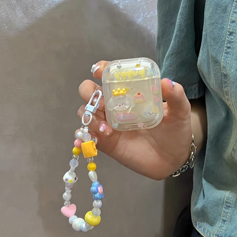 AirPodsケース かわいい 立体 ねこ いぬ カラフル AirPods Proケース