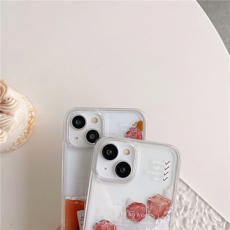 iPhoneケース おしゃれ 氷付き 紅茶 スマホケース