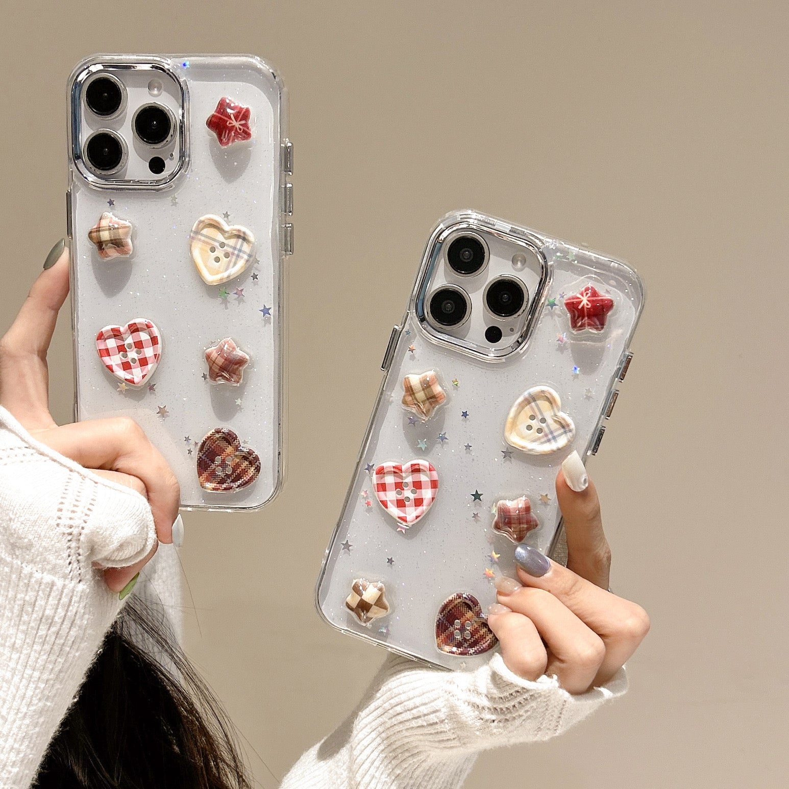 iPhoneケース おしゃれ 立体 ボタン キラキラ スマホケース