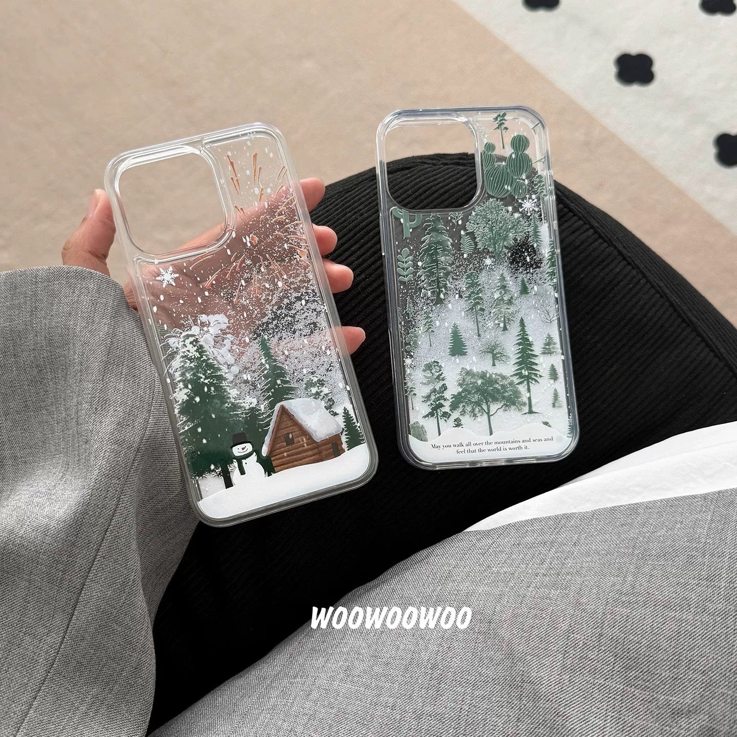 iPhoneケース おしゃれ 木 冬の雪 スマホケース