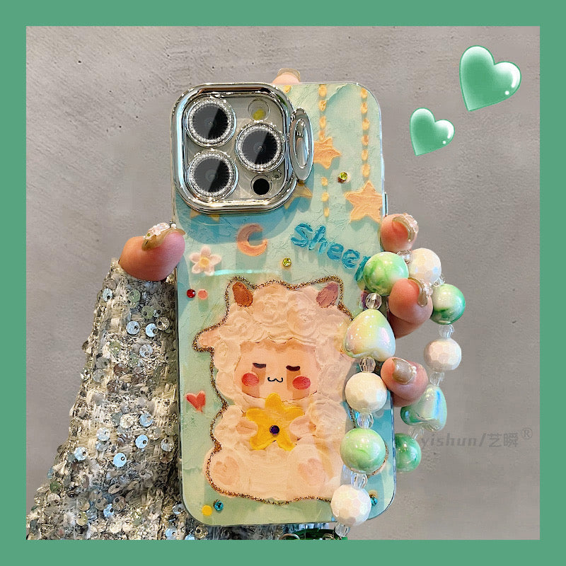iPhoneケース かわいい アニマル スタンド付き スマホケース