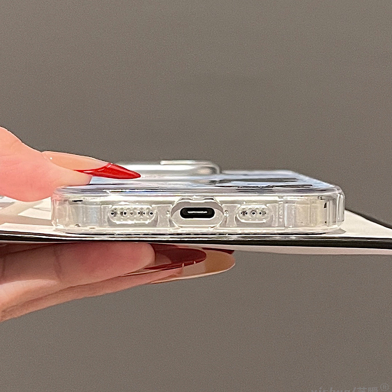 iPhoneケース おしゃれ ブルー 蝶々 ミラー付き スマホケース
