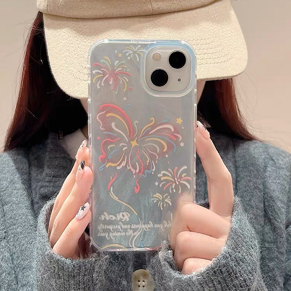 iPhoneケース カラフル 蝶々 おしゃれ スマホケース