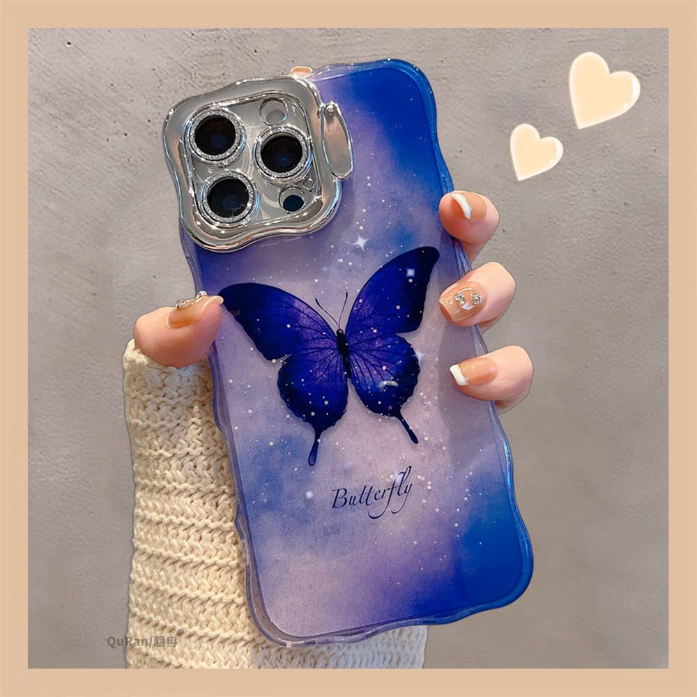 iPhoneケース おしゃれ 蝶々 スタンド付き スマホケース