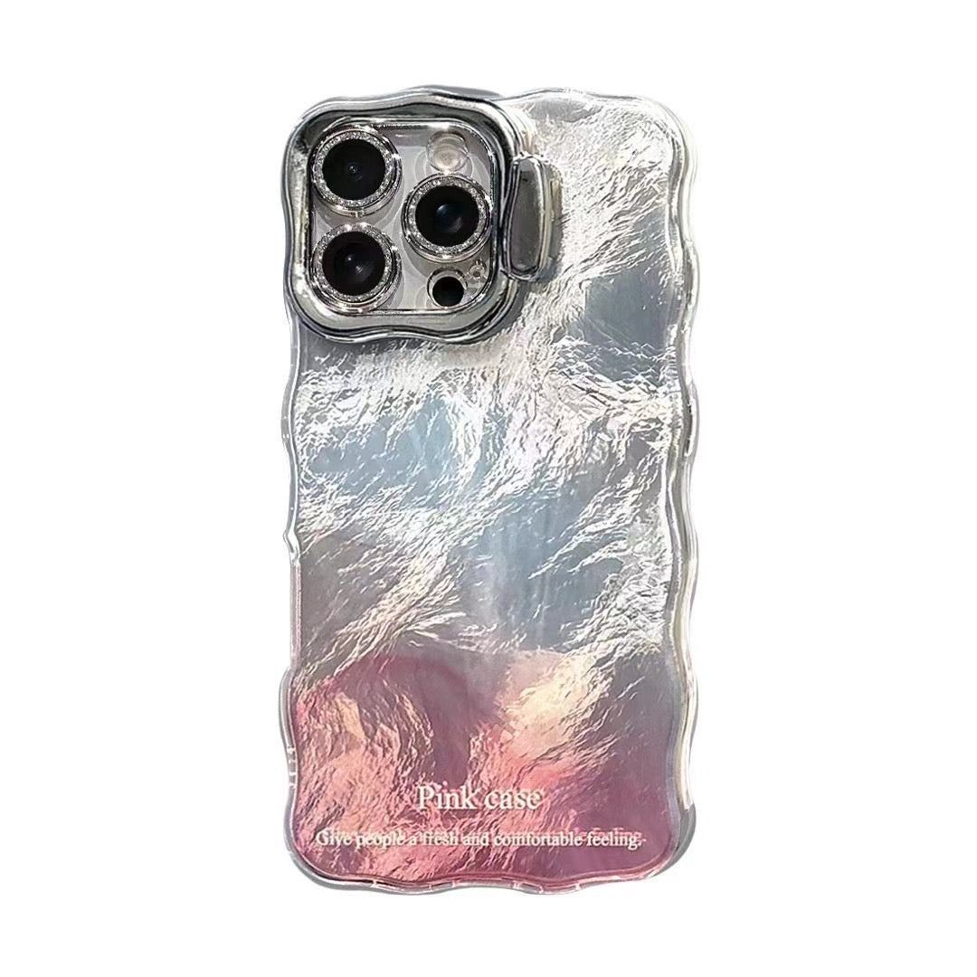 iPhoneケース おしゃれ 大理石風 ダブルカラー スタンド付き スマホケース