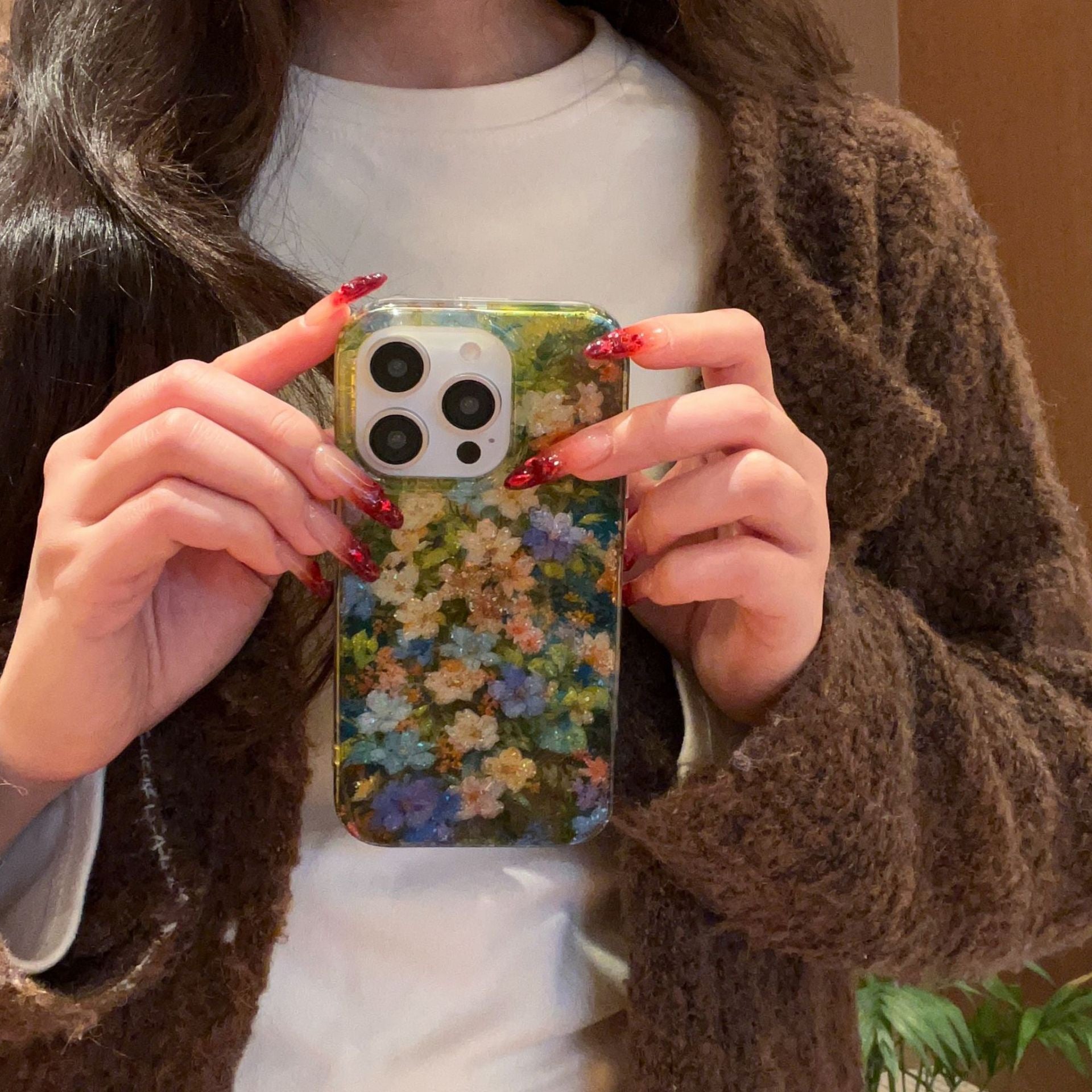 iPhoneケース かわいい カラフル フラワー スマホケース