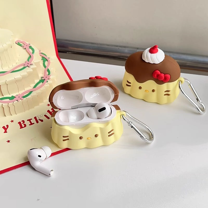 AirPodsケース かわいい ねこ プリン ケーキ AirPods Proケース