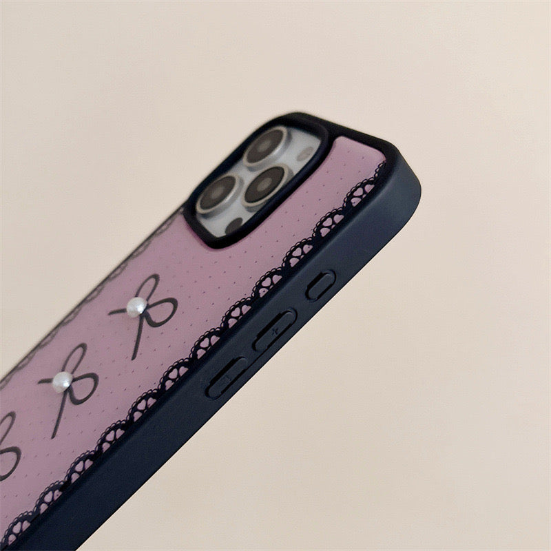 iPhoneケース おしゃれ 立体 リボン ピンク スマホケース