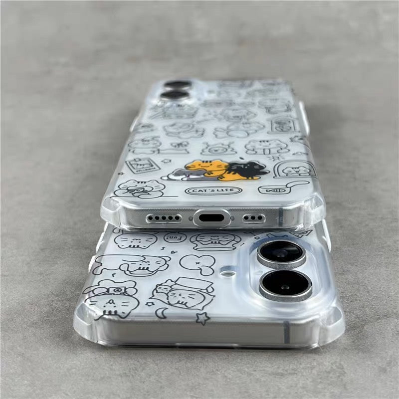 iPhoneケース かわいい ねこ ホワイト スマホケース