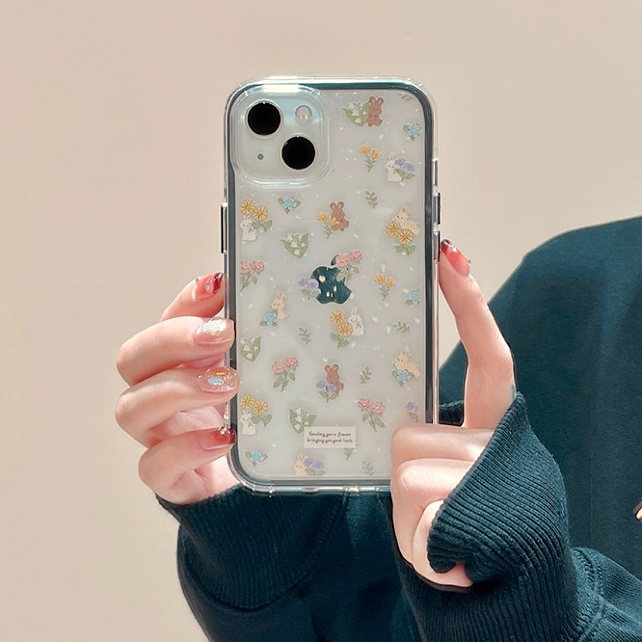 iPhoneケース かわいい うさぎ フラワー スマホケース