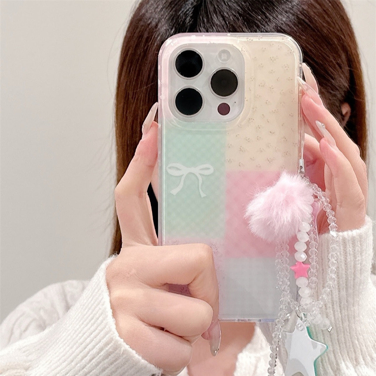iPhoneケース おしゃれ カラフル リボン シンプル スマホケース