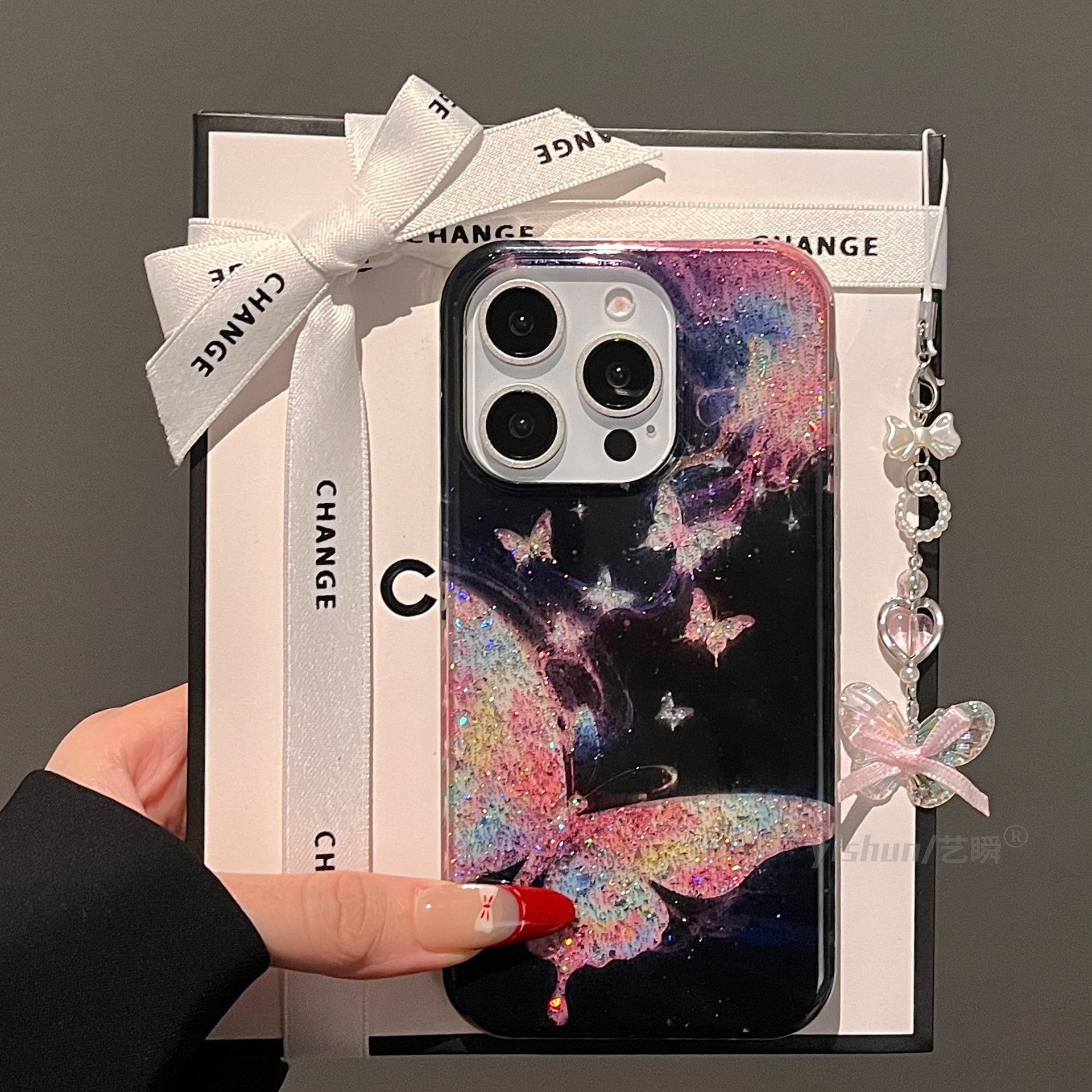 iPhoneケース おしゃれ キラキラ 蝶々 スマホケース