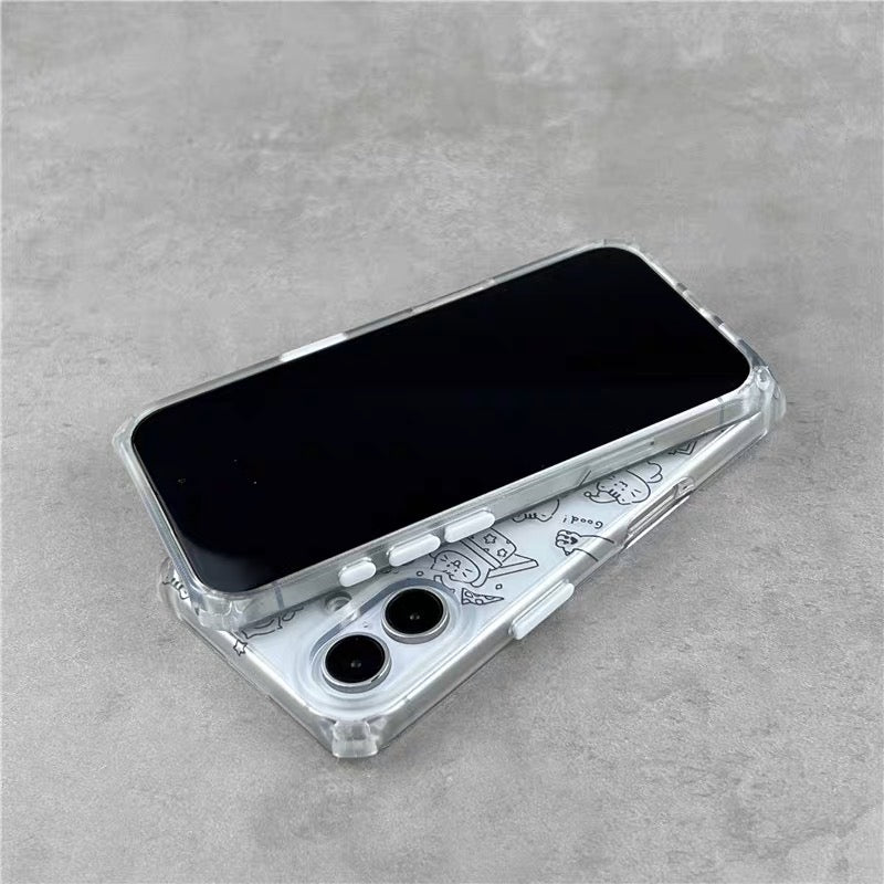 iPhoneケース かわいい ねこ ホワイト スマホケース