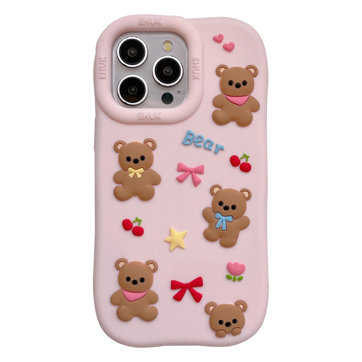 iPhoneケース かわいい 小熊 ピンク スマホケース