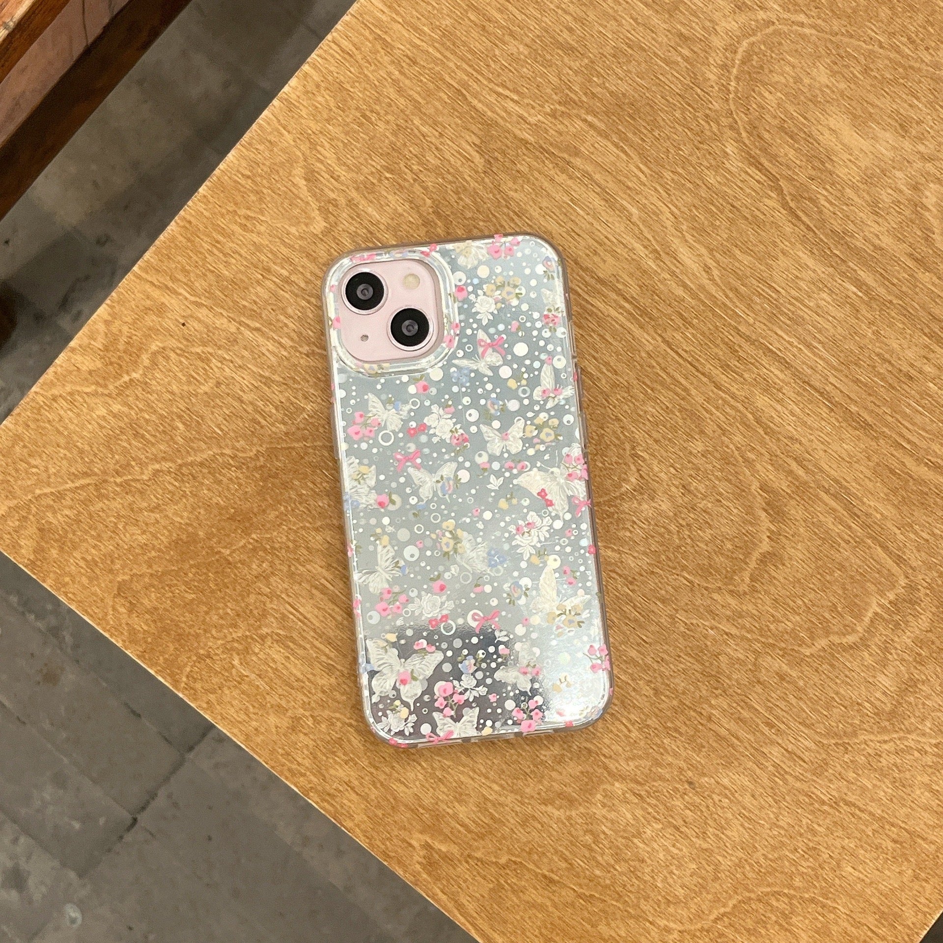 iPhoneケース おしゃれ キラキラ フラワー シルバー スマホケース
