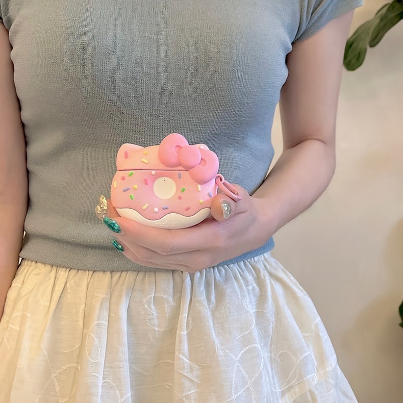 AirPodsケース かわいい ピンク ドーナツ リボン AirPods Proケース