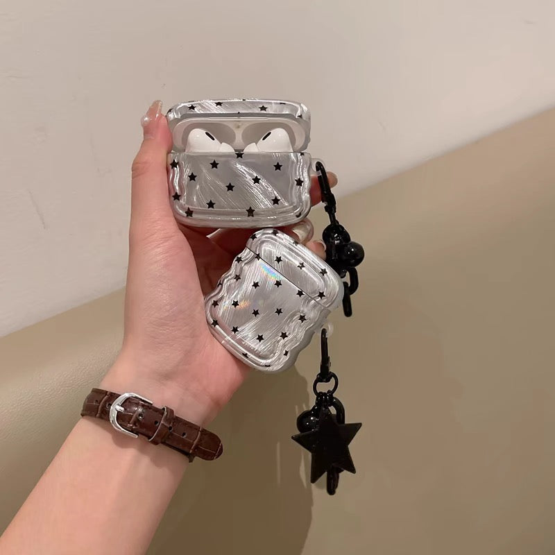 AirPodsケース おしゃれ スター シルバー AirPods Proケース