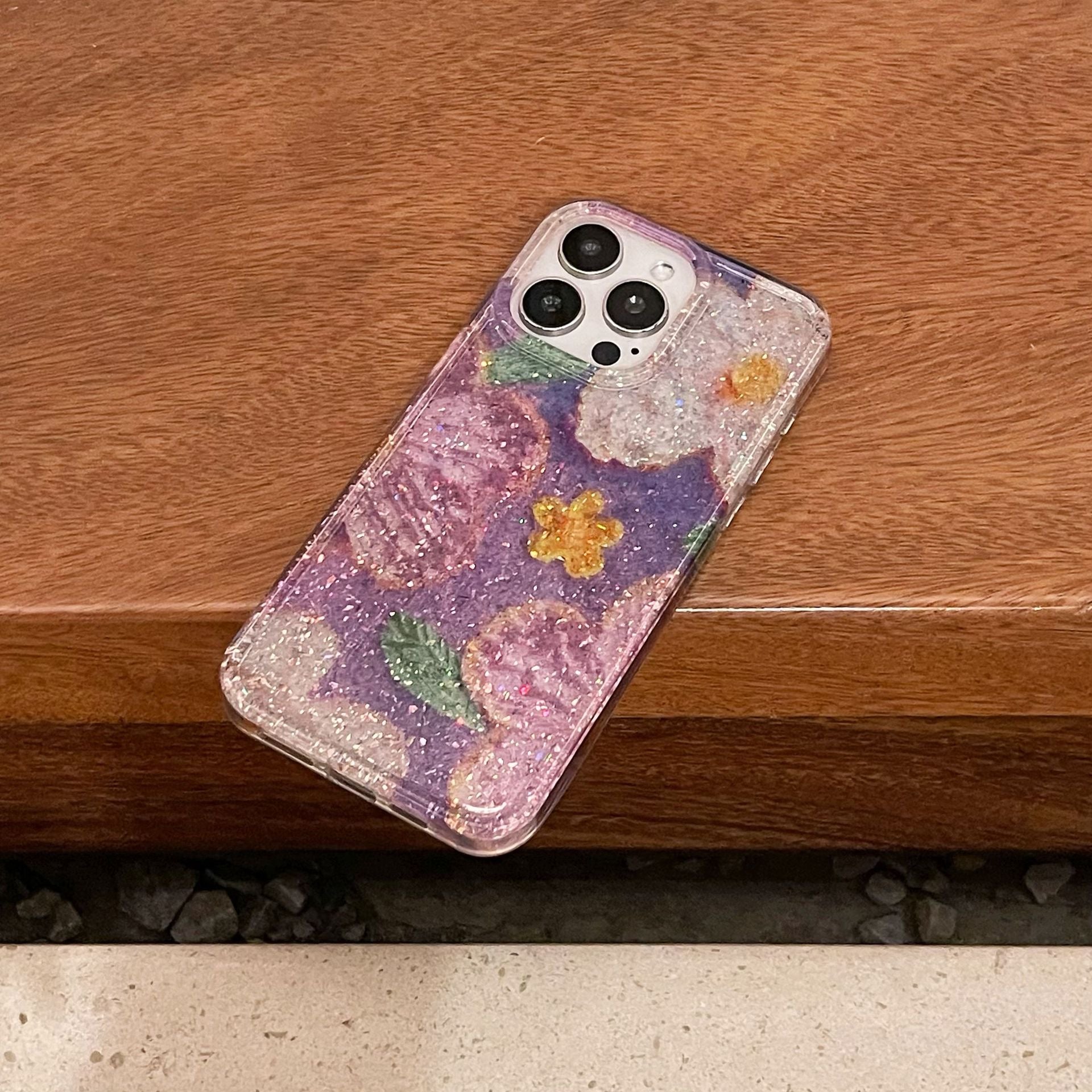 iPhoneケース かわいい お花柄 キラキラ ブルー ピンク　スマホケース