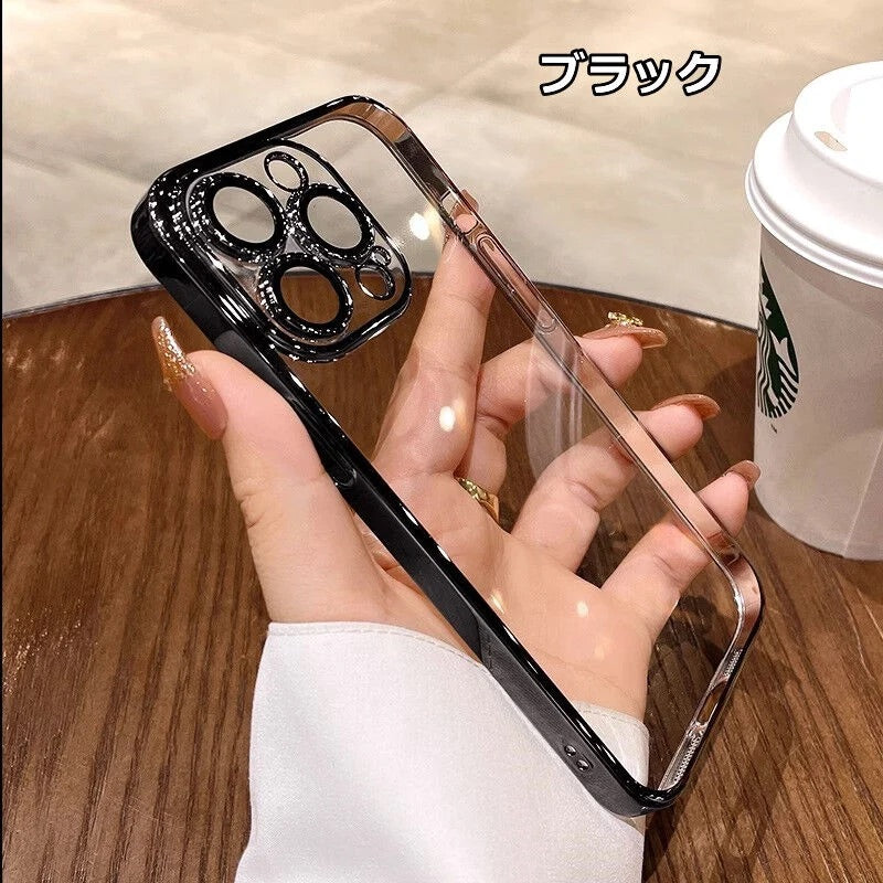 iPhoneケース　チタニウム 黄ばまないカメラ保護 軽量　透明　クリア　スマホケース