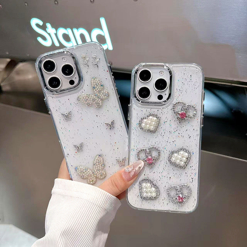 iPhoneケース おしゃれ ハート 蝶々 レディース スマホケース