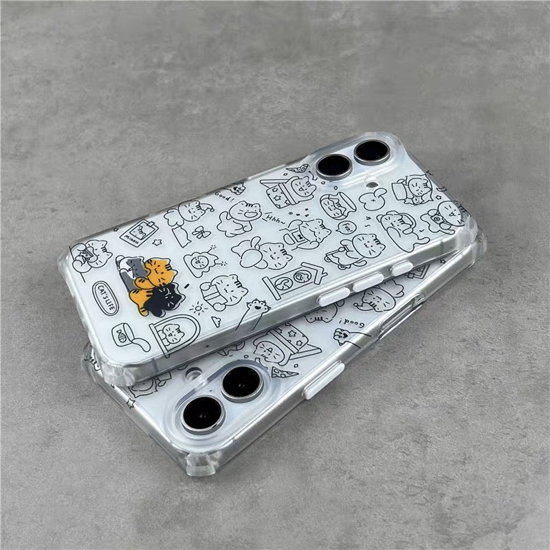 iPhoneケース かわいい ねこ ホワイト スマホケース