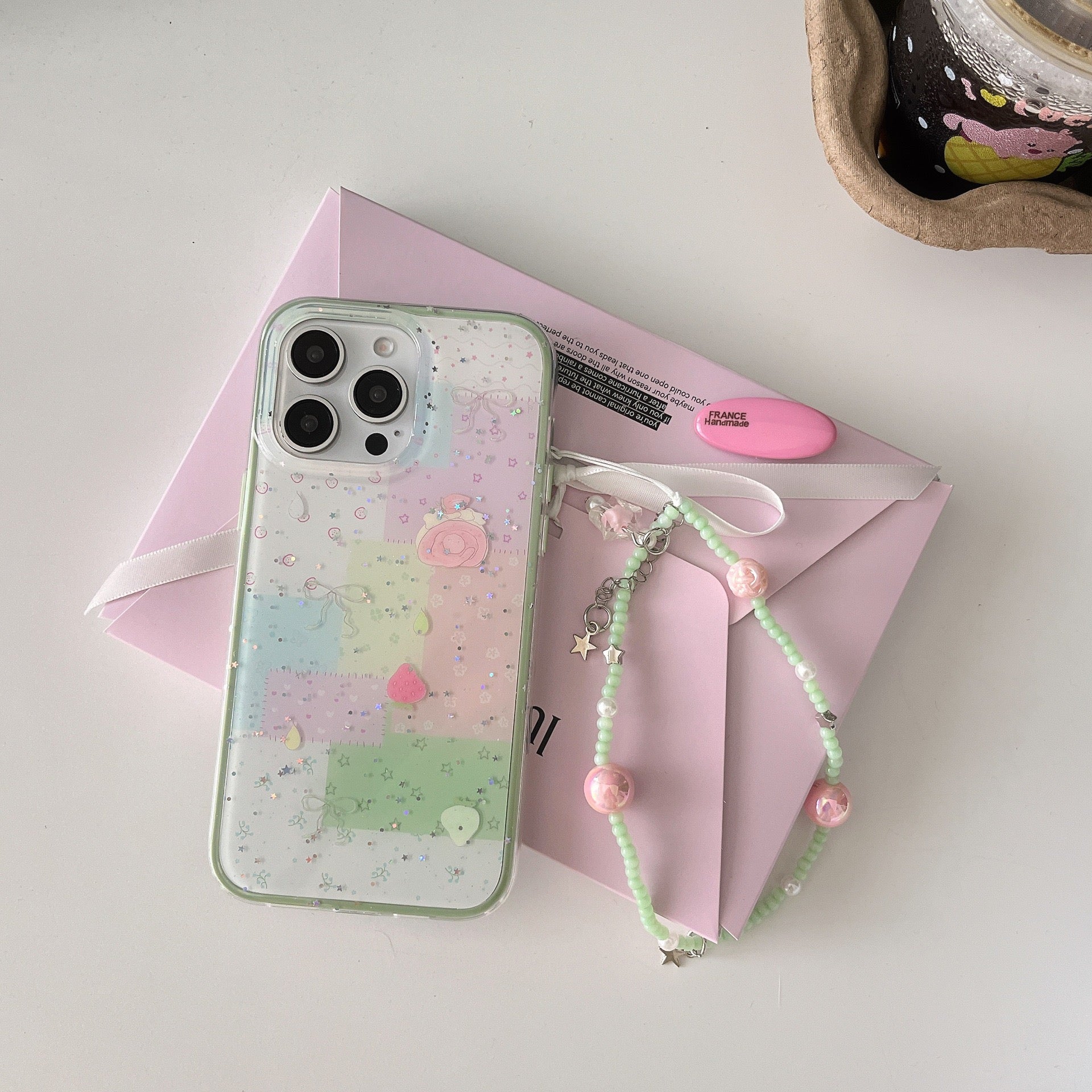 iPhoneケース かわいい カラフル リボン スマホケース