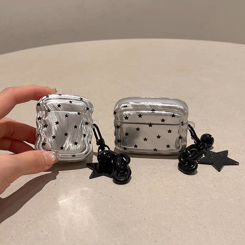 AirPodsケース おしゃれ スター シルバー AirPods Proケース