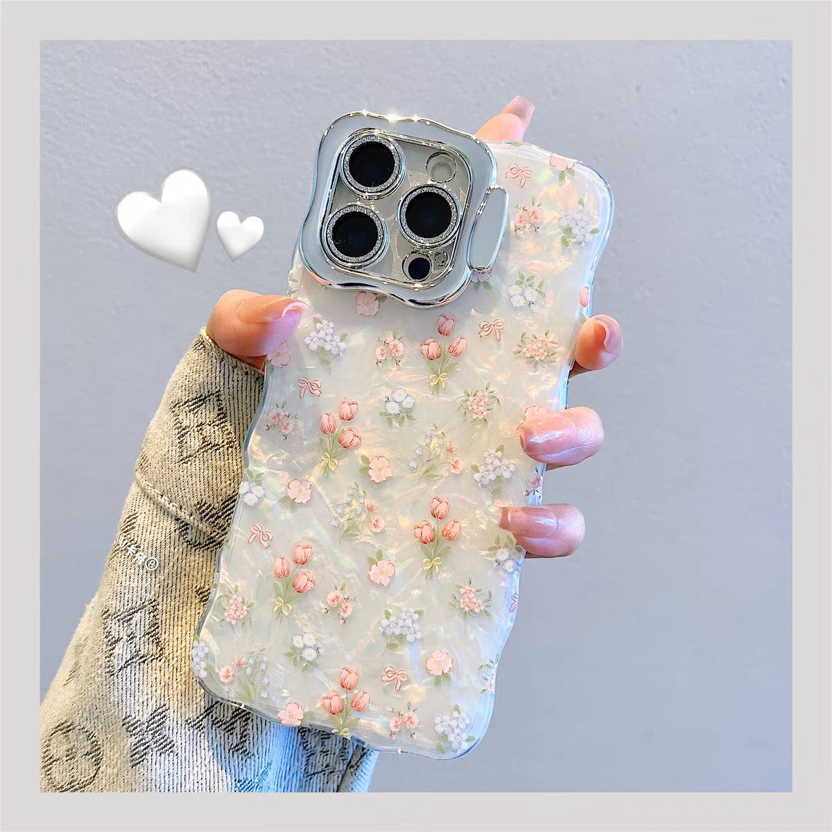 iPhoneケース おしゃれ カラフル フラワー 単色 スタンド付き スマホケース